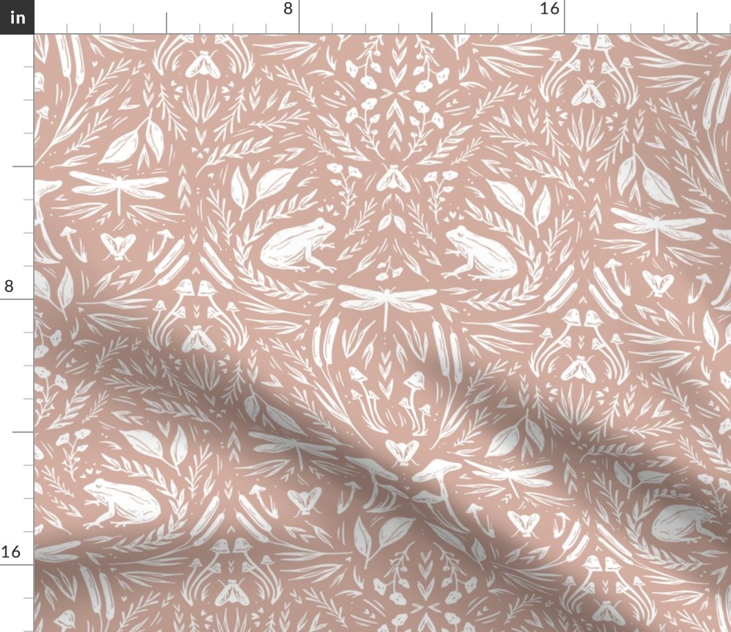 Scandi Amphibians in Blush Pink for Wallpaper & Fabric