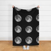 Jumbo B&W Moon for 20" throw pillows (one 16" moon every 20")