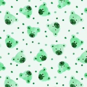 Mint green baby teddies - watercolor teddy bears pattern for modern cute nursery a842-6