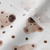 Earthy baby teddies - watercolor brown teddy bears pattern for modern cute neutral nursery a842-9