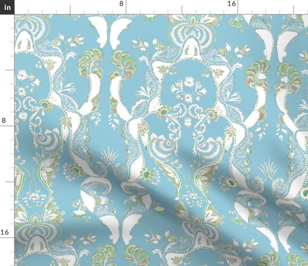 Indian Chintz Robins Egg Blue