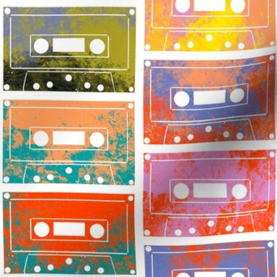 colorful music cassettes   