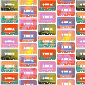 colorful music cassettes   