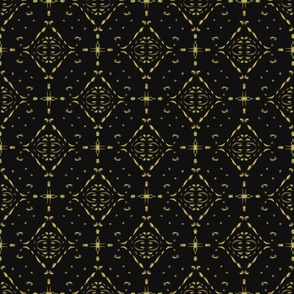 Oriental Tiles Gold & Dark - medium scale