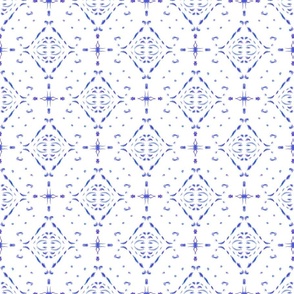 Orietal Tiles Blue & White - medium scale
