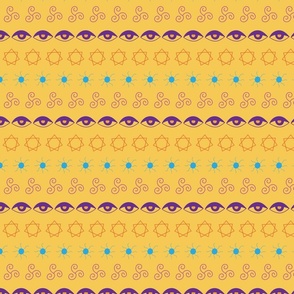Striped esoteric seamless pattern.