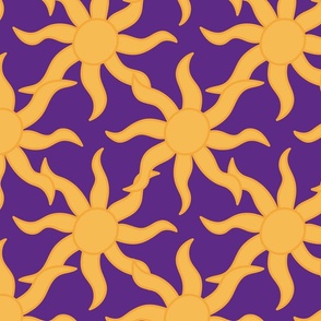 Sun on purple background pattern