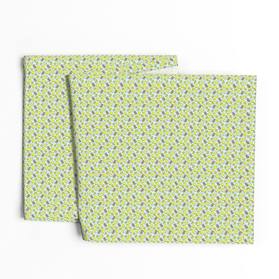 (extra small scale) lemonade stand - lemons summer - blue stripes - C22