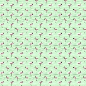 (micro scale) Flamingos on stripes // green C22