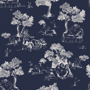 Kinky Toile in Navy and White