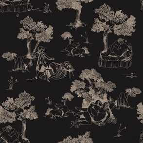 Kinky Toile de Jouy black dark