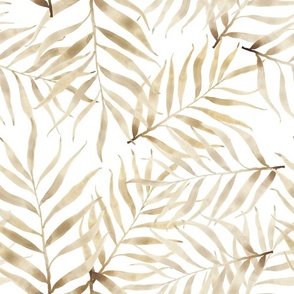 Neutral Watercolor Palm Branches