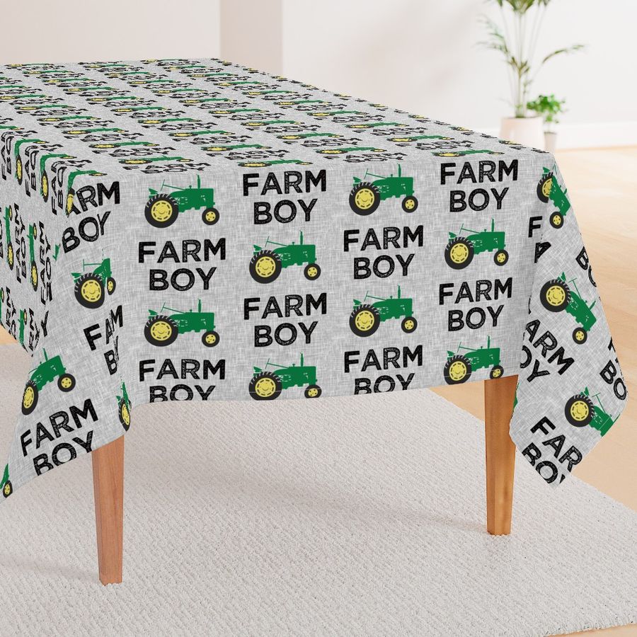 (large scale) Farm Boy - Tractor green on grey - C22