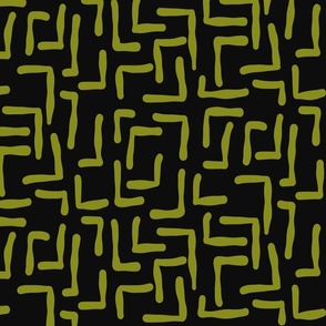 ABSTRACT MAZE - GREEN ON BLACK