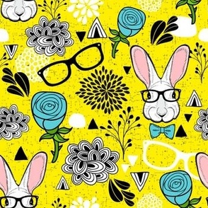 Smart hares in eyeglasses