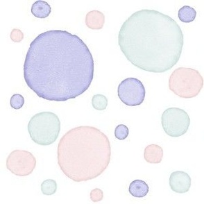 watercolor dots Sea glass, lilac, cotton candy 