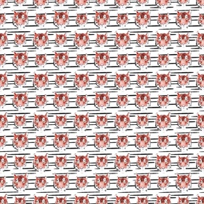 Tiger Head Red watercolor pattern stripes extra small