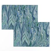 STRM9- Large - Stormy Waves of Bargello in Blue-Green