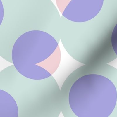 giant halftone dots in cotton candy colors