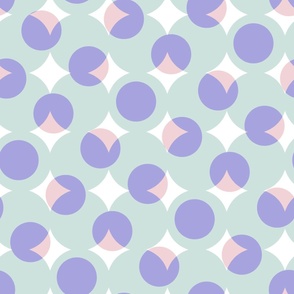 giant halftone dots in cotton candy colors