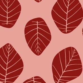 4” Monochromatic Reds Ulu Breadfruit Leaf Christmas