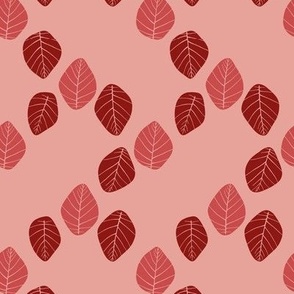 1" Red Geometric Monochromatic Ulu Breadfruit Leaf Christmas