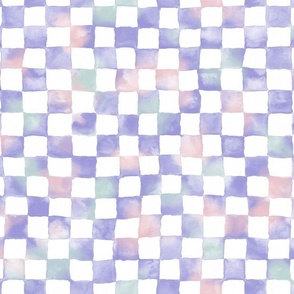 watercolor checkerboard - cotton candy colors