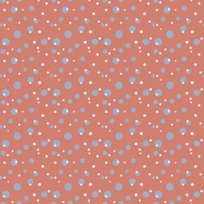 Water drops - dots - blue and pink