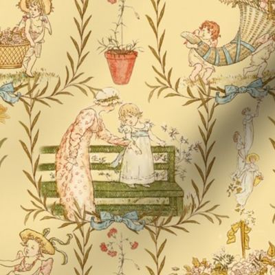 Kate Greenaway Toile ~ Language of the Flowers