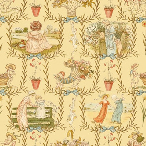 Kate Greenaway Toile ~ Language of the Flowers