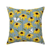 Rudbekia pattern blue