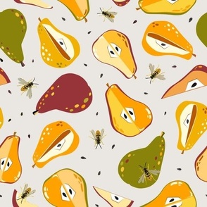 Wasps and pears pattern