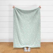 White Daisies Floral on Pastel Mint Boho Spring Summer