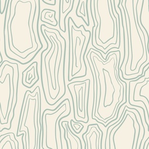 Pine Bark, Green on Cream, Large 