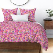 Modern bold psychedelic flowers Pink Medium