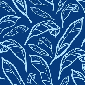 Outlined Blue Calatheas Large Scale