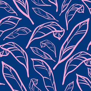 Outlined Blue Pink Calatheas Large Scale