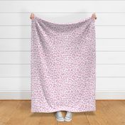 Sweet Pea Pink on  White Ikat leopard 