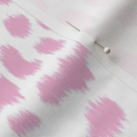 Sweet Pea Pink on  White Ikat leopard 