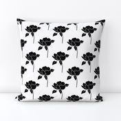 '50s Roses in black on white