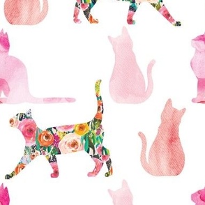 pink floral cats
