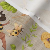 bumble bee brown linen