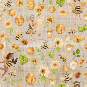 bumble bee brown linen