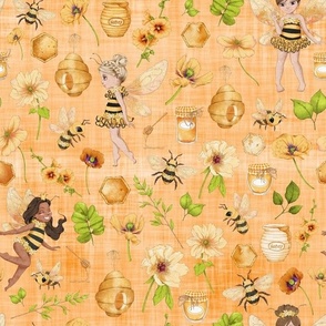 bumble bee orange linen