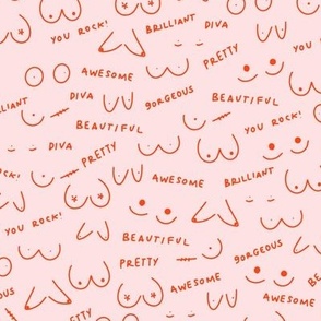 All boobs are pretty (pattern) - international women mammal cancer day