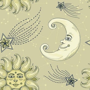 Sun Moon 90s Retro Hippie Celestial Sky