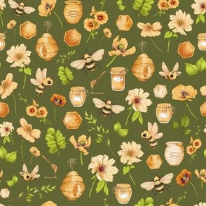 small scale bumble bee floral green