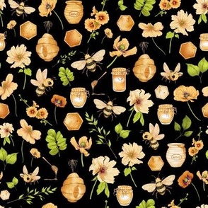 small scale bumble bee floral black