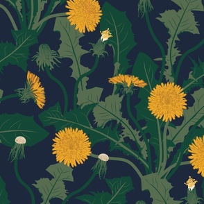 Vintage Dandelion Fabric Wallpaper and Home Decor  Spoonflower