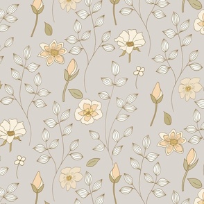 Softly, Gently Cream & Beige Floral